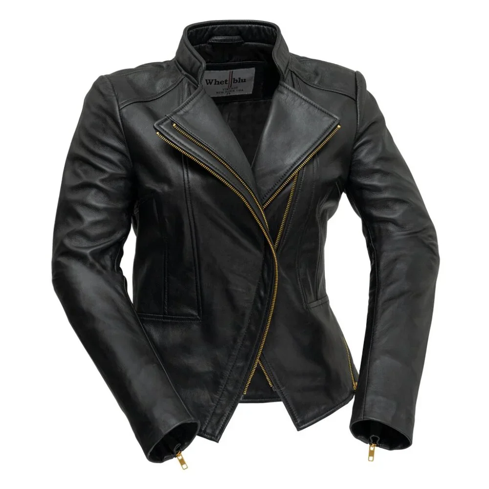 Zoey Womens Fashion Leather Jacket - Picture 7 of 8